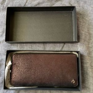 Rag & Bone zip around continental wallet in metallic copper